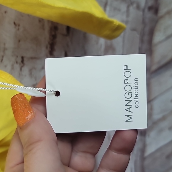 Mago pop yellow bodysuit long sleeve large new nwt - Picture 4 of 5